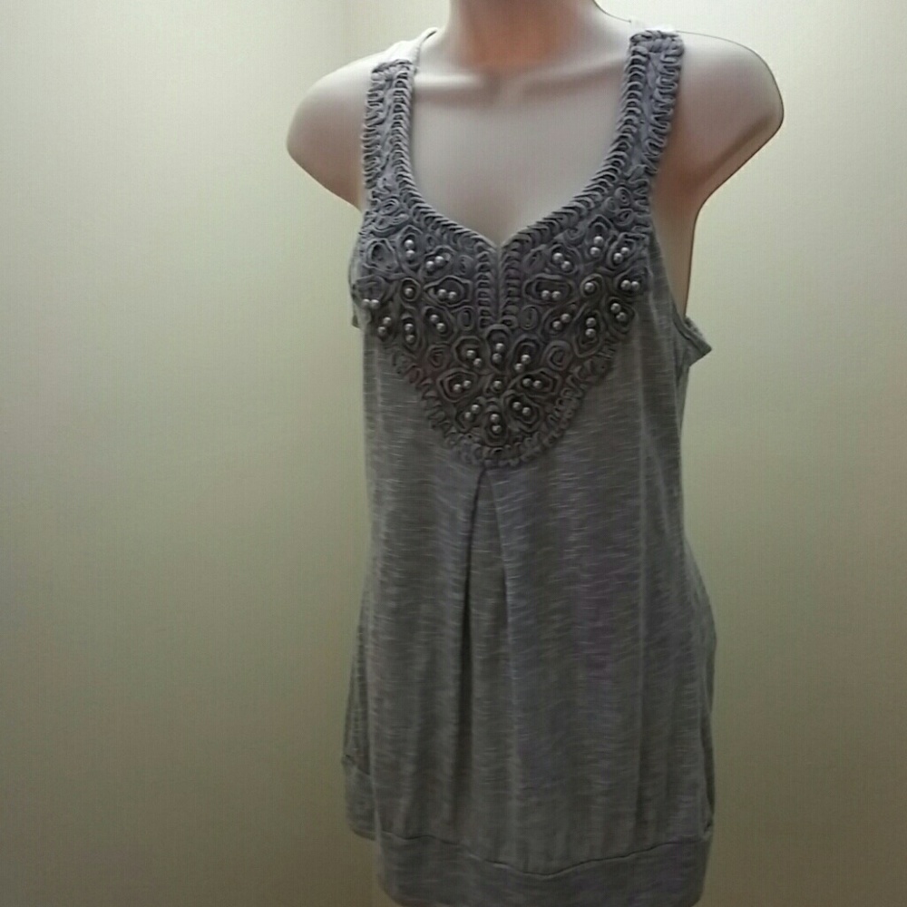 Blouse small gray with pearls
